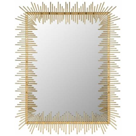 SAFAVIEH Sunray Rectangular Mirror- Antique Gold - 35.5 x 1.25 x 27 in. MIR4023A